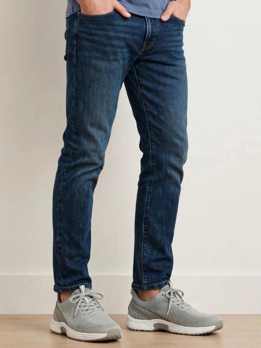 Men's Knit Lace-Up Sneakers - Light Gray